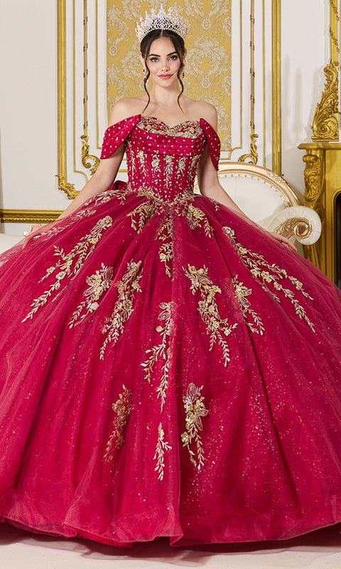 Dancing Queen 5067 - Off Shoulder Sweetheart Embellished Ballgown
