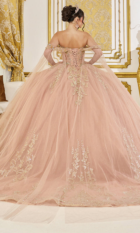Dancing Queen 5069 - Strapless Sweetheart Metallic Embroidered Ballgown