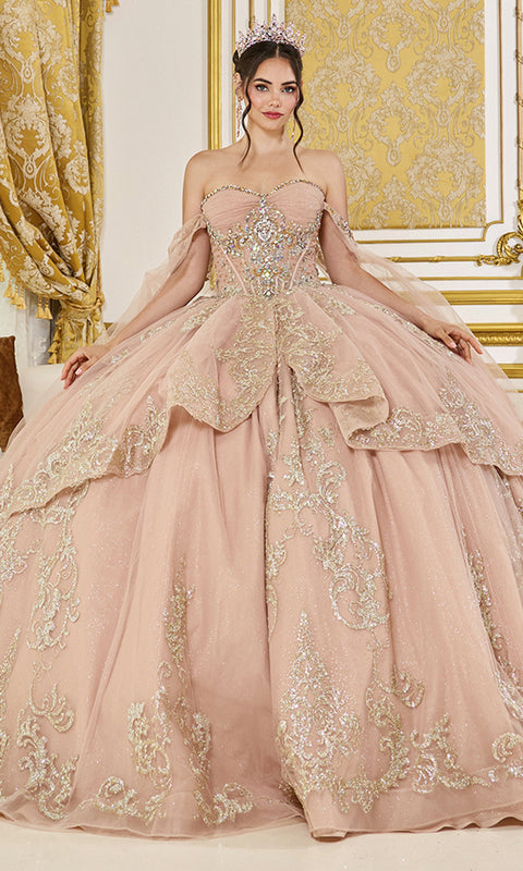 Dancing Queen 5069 - Strapless Sweetheart Metallic Embroidered Ballgown