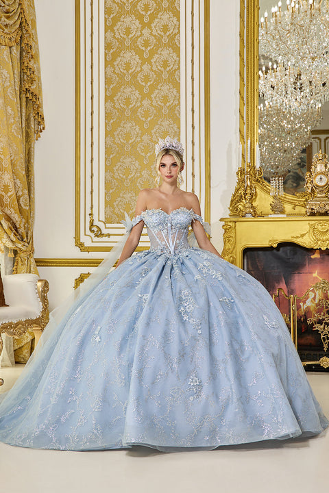Dancing Queen 5074 - Glitter Tulle Butterfly Bow Ballgown