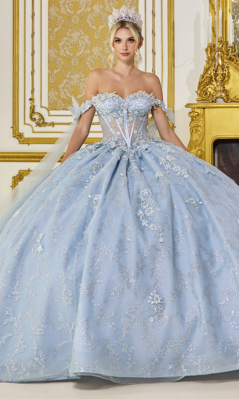 Dancing Queen 5074 - Glitter Tulle Butterfly Bow Ballgown