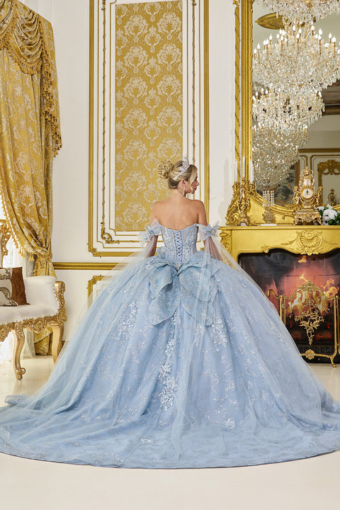 Dancing Queen 5074 - Glitter Tulle Butterfly Bow Ballgown