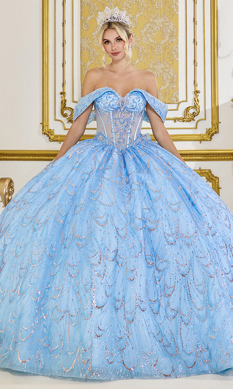 Dancing Queen 5076 - Glitter Tulle Scalloped Sequin Ballgown