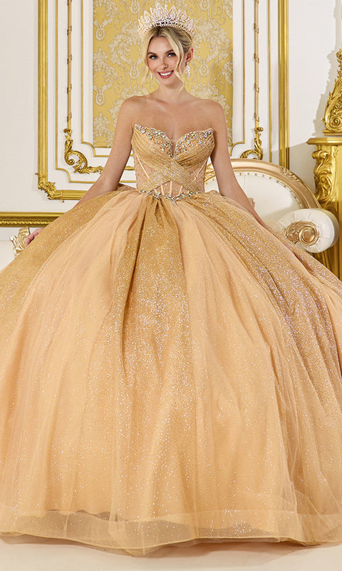 Dancing Queen 5078 - Beaded Corset Bodice Sparkling Ballgown