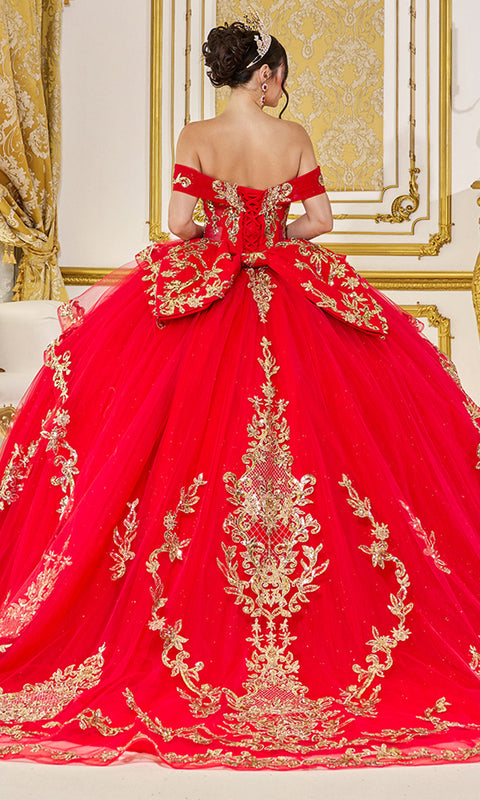 Dancing Queen 5086 Regal Off Shoulder Embroidered Quinceañera Ball Gown