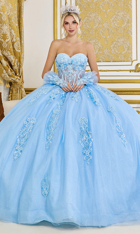 Dancing Queen 5091 - Layered Tulle Embroidered Ballgown