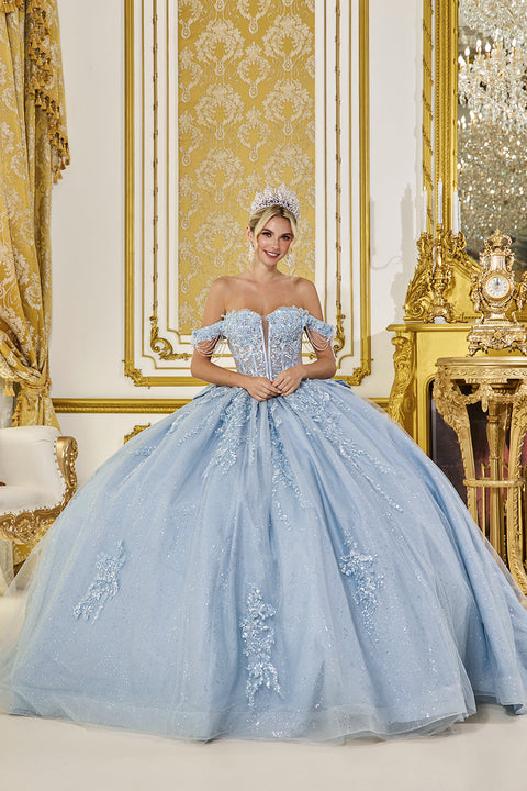 Dancing Queen 5092 - Beaded Lace Appliques Corset Ballgown