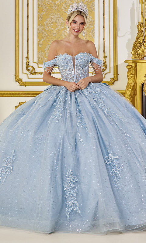Dancing Queen 5092 - Beaded Lace Appliques Corset Ballgown