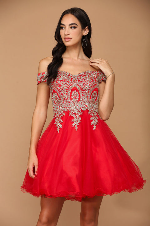 Eva Fashion 5208 Off Shoulder Homecoming Cocktail Short Homecoming Dress