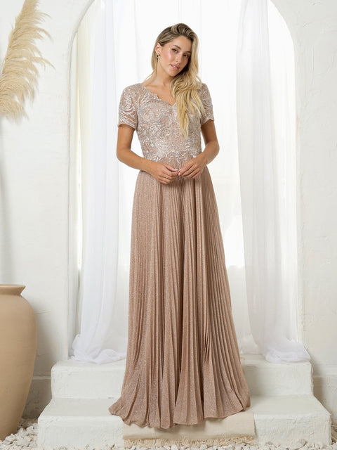 Eva Fashion 5241 Metallic Mother of the Bride Gown