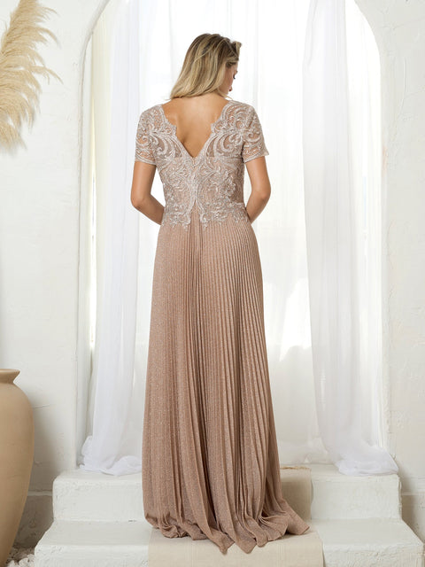 Eva Fashion 5241 Metallic Mother of the Bride Gown