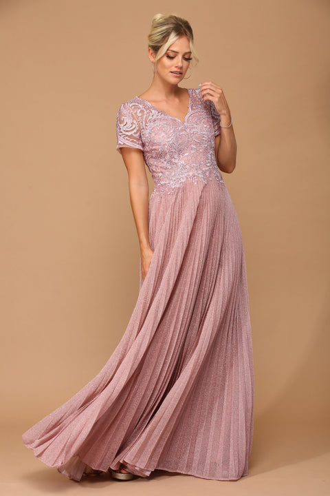 Eva Fashion 5241 Metallic Mother of the Bride Gown