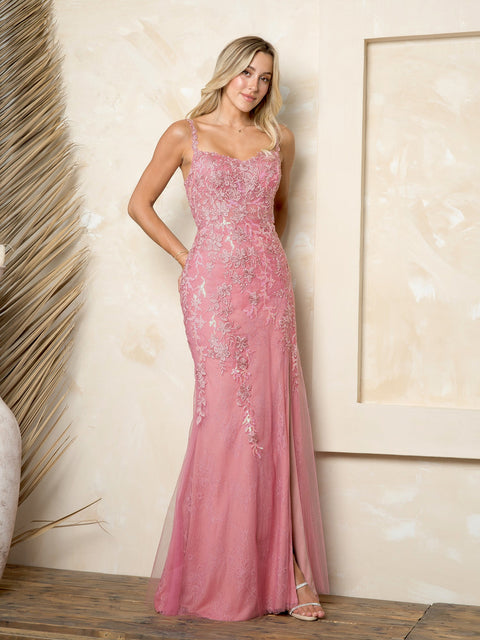 Eva Fashion 5259 Slit Lace Prom & Evening Gown