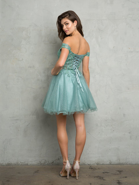 Eva Fashion 5265 Homecoming Glitter Cocktail Short Homecoming Dress