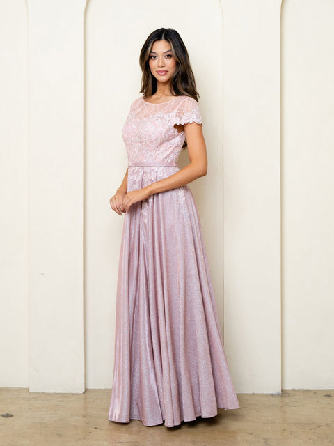Eva Fashion 5273 Metallic Mother of the Bride Gown