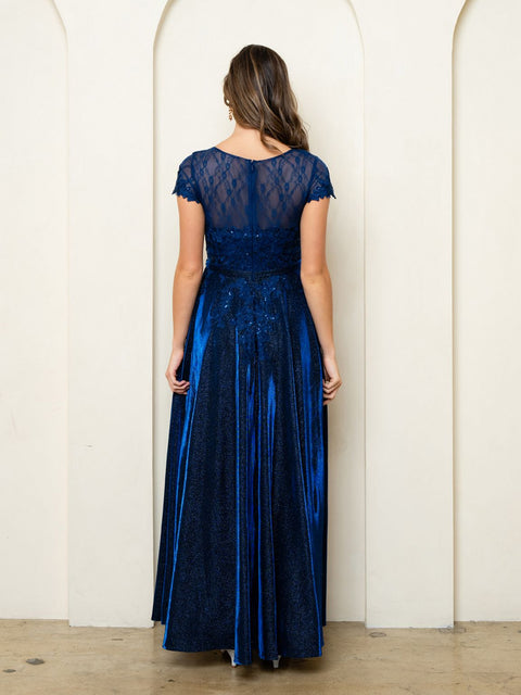 Eva Fashion 5273 Metallic Mother of the Bride Gown