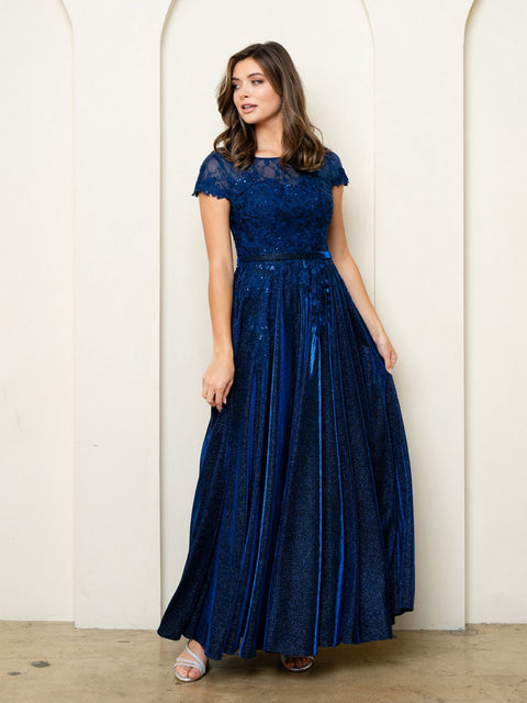 Eva Fashion 5273 Metallic Mother of the Bride Gown