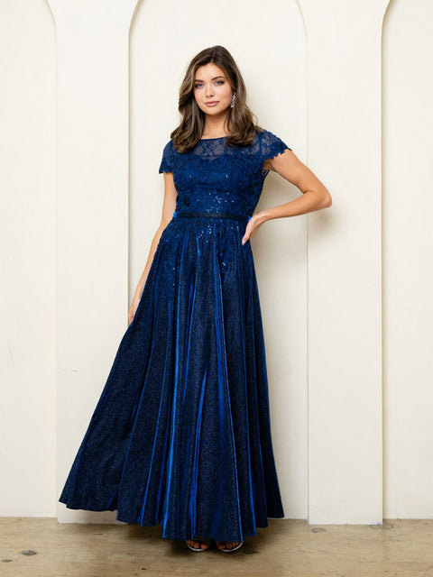 Eva Fashion 5273 Metallic Mother of the Bride Gown