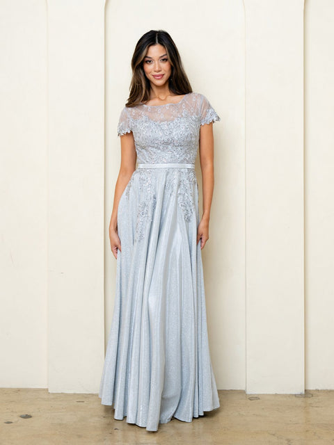 Eva Fashion 5273 Metallic Mother of the Bride Gown