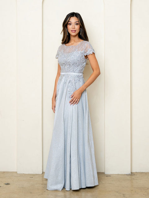Eva Fashion 5273 Metallic Mother of the Bride Gown
