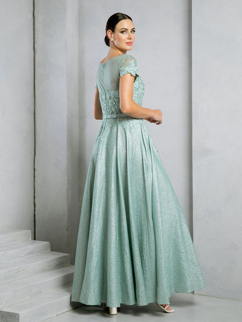 Eva Fashion 5273 Metallic Mother of the Bride Gown