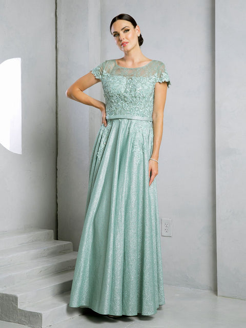 Eva Fashion 5273 Metallic Mother of the Bride Gown