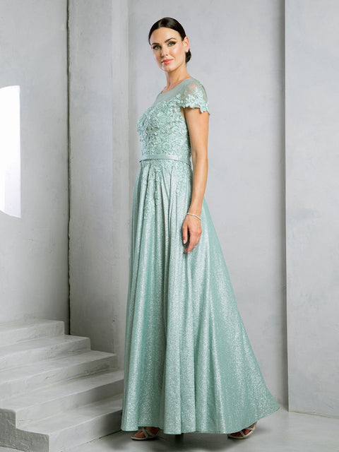 Eva Fashion 5273 Metallic Mother of the Bride Gown