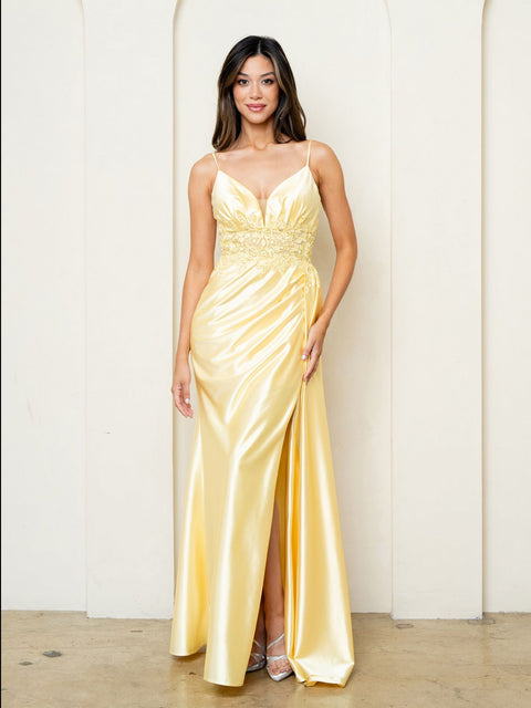 Eva Fashion 5278 Slit A Line Prom & Evening Gown