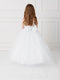 Girls Lace Applique Long Sleeves Train Communion Dress 2-14