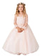 Girls Lace Applique Long Sleeves Train Communion Dress 2-14