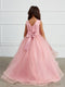 Big Girls Mauve Pearl Rhinestone Lace Tail Skirt Junior Bridesmaid Dress 8-16