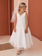 Girls Embroidered Floral Sequin Communion Dress by Tip Top 2-16