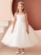 Girls Flower Girl Dress with Beaded Bodice and Tulle Skirt 2-16 By Tip Top