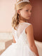 Girls Flower Girl Dress with Beaded Bodice and Tulle Skirt 2-16 By Tip Top