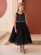 Scoop Neckline Elegant Trim Flower girl Dress, 2-18