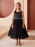 Scoop Neckline Elegant Trim Flower girl Dress, 2-18