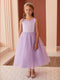 Scoop Neckline Elegant Trim Flower girl Dress, 2-18