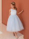 Scoop Neckline Elegant Trim Flower girl Dress, 2-18