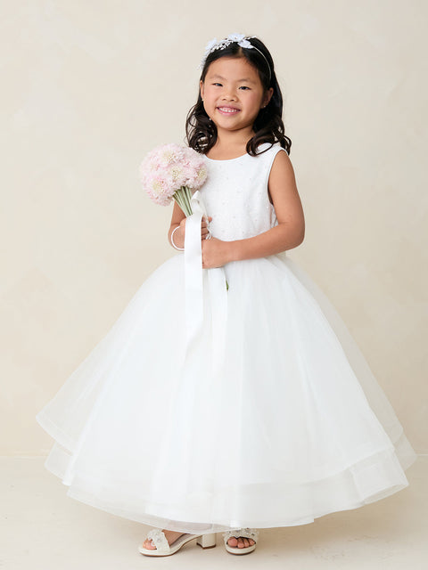 Girls Embellished Flower Girl First Communion  by Tip Top 2-16
