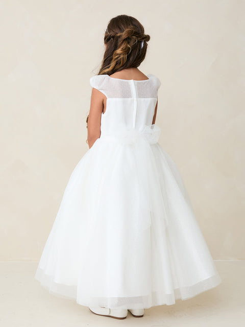 Girls Sparkling  Glitter Dress with Lace Appliqué 2-16 By Tip Top