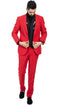 Paul Lorenzo Mens Red Slim Fit 2 Piece Suit
