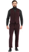 Bradford Burgundy Slim Fit 3 Piece Tweed Suit