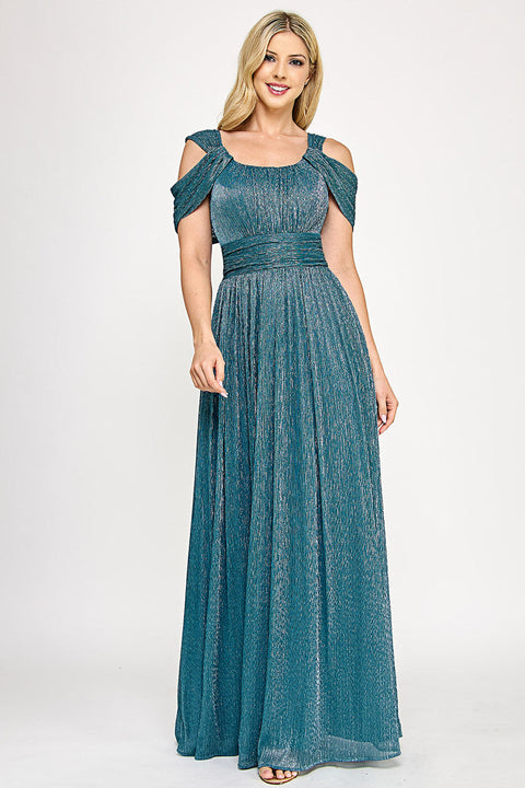 Long Evening Formal Pleated Dress Lenovia 5327