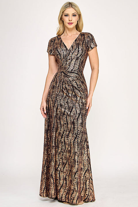 Mother of the Bride Slit Long Formal Dress Lenovia 5331