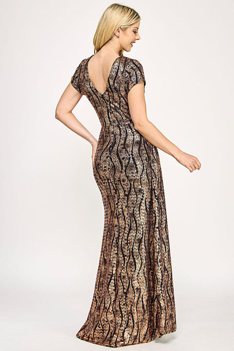 Mother of the Bride Slit Long Formal Dress Lenovia 5331