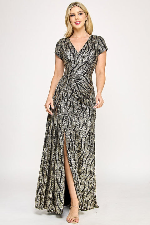 Mother of the Bride Slit Long Formal Dress Lenovia 5331