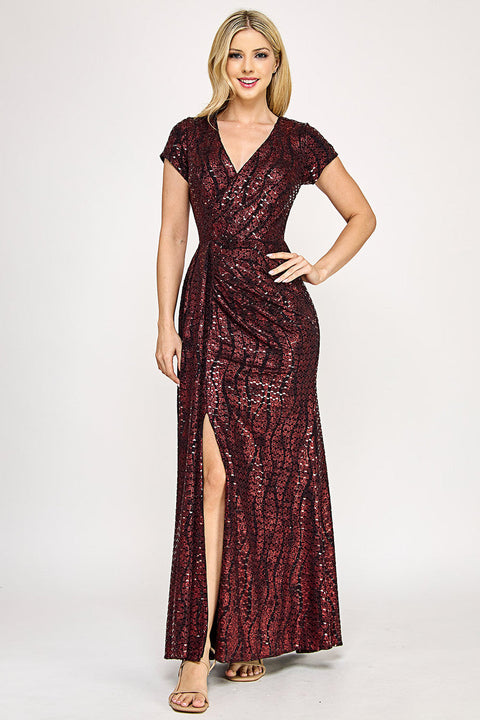 Mother of the Bride Slit Long Formal Dress Lenovia 5331