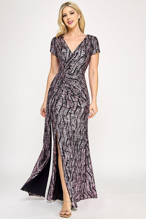 Mother of the Bride Slit Long Formal Dress Lenovia 5331