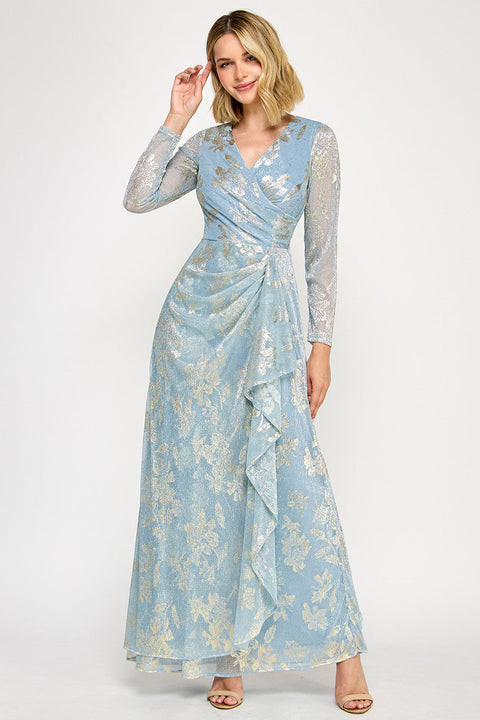 Mother of the Bride Long Sleeve Formal Dress Lenovia 5333