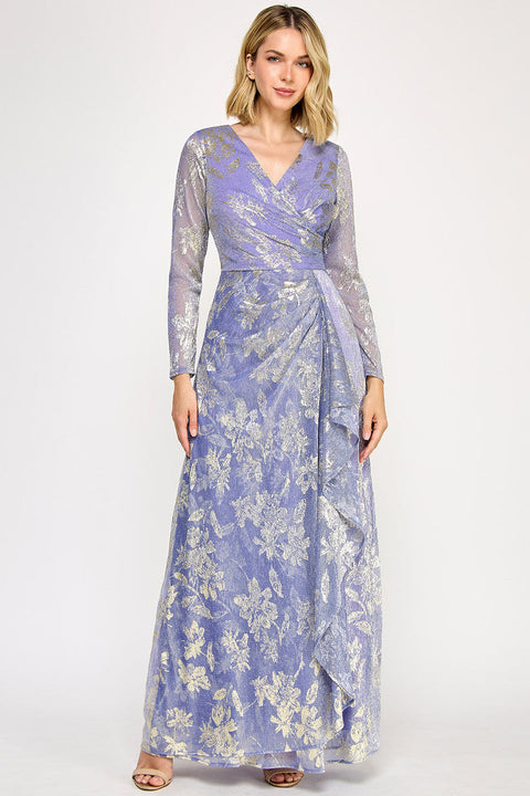 Mother of the Bride Long Sleeve Formal Dress Lenovia 5333